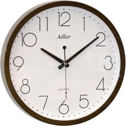 Adler Zegar Ścienny 30164 Dark Walnut 31Cm Płynąca Wskazówka Brązowy