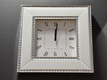 Euro Home Zegar Białe Szkło 50X50Cm 16Js148 - zdjęcie 2