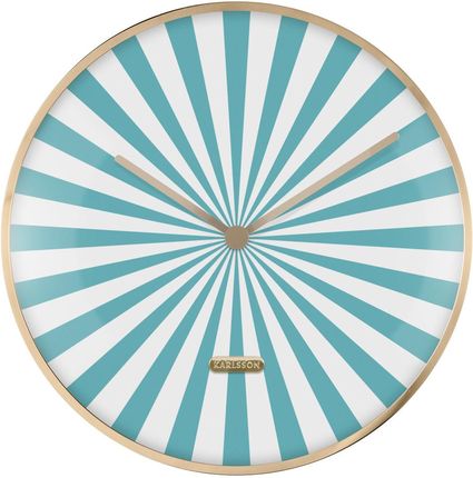 Karlsson Wall Clock Candy Swirl Dome Turquoise Blue & White (Ka6007Bl)