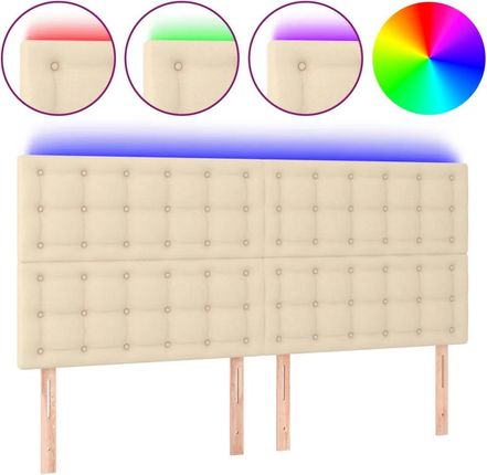 Zakito Zagłówek Led Do Łóżka 180X118 128Cm Kremowy