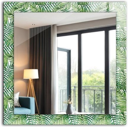 Tulup Lustro Ramka Z Nadrukiem Zielone Liście Palm 60X60 Cm - zdjęcie 2