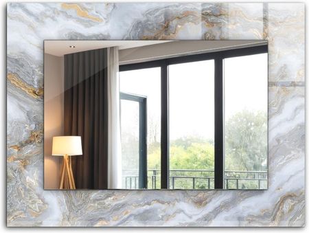 Tulup Lustro Z Drukowaną Ramką Marmur Wzór Tekstura 60X60 Cm