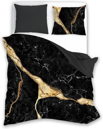 Faro Pościel Satyna Bawełniana Minerals 160X200+2X70X80 Cm Marmur I Złoto