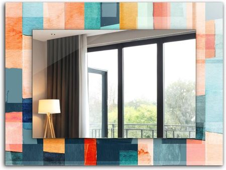 Tulup Lustro Ścienne Dekoracyjne Kolorowe Abstrakcyjne Prostokąty 60X60 Cm