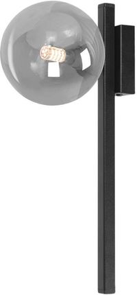Czarna lampa ścienna, kinkiet z grafitowym kloszem K-5467 z serii PAXI