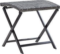 Zakito Taboret Składany Rattan Pe Szary 44X44X40cm Z45773