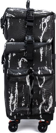 Luxury Makeup Bag Kufer Kosmetyczny Duży - Walizka Wizażysty Luxury 2w1 Black And White Snake - zdjęcie 2