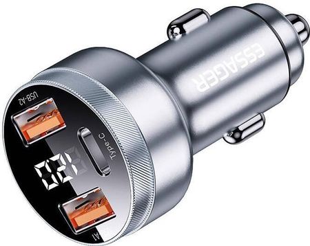Essager 2xUSB-A+USB-C 80WLED Szara - zdjęcie 2