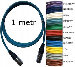 Przewód mikrofonowy miętowy 1 m Xlr ręcznie lutowany złącza Proel/Rean