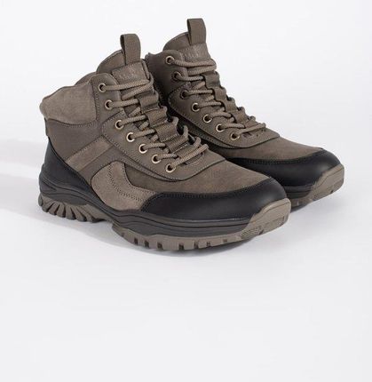 Męskie brązowe zimowe buty trekkingowe 42