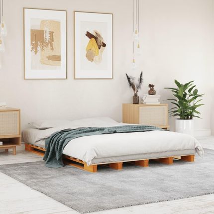 Dkd Home Decor Łóżko Paletowe Wosk Brązowy 140X200 Cm Lite Drewno Sosnowe - zdjęcie 2