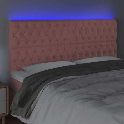 Dkd Home Decor Zagłówek Led Różowy 200X7X118/128 Cm Aksamitny - zdjęcie 2