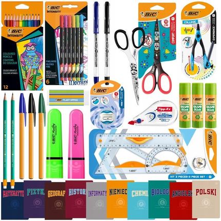 Bic Wyprawka Szkolna Zestaw Xxl Długopisy Blok Cienkopisy Zeszyty Gratis