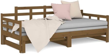 Dkd Home Decor Rozkładane Łóżko Dzienne Miodowo Brązowe Z Litego Drewna Sosnowego 2X(90X200) Cm - zdjęcie 2