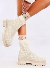 Botki skarpetkowe ze wzorem RUEDA BEIGE 40