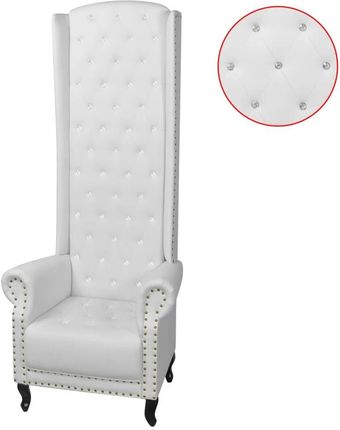 Zakito Luksusowy Fotel Z Kryształkami Biały 77X65X181Cm (Z243591)