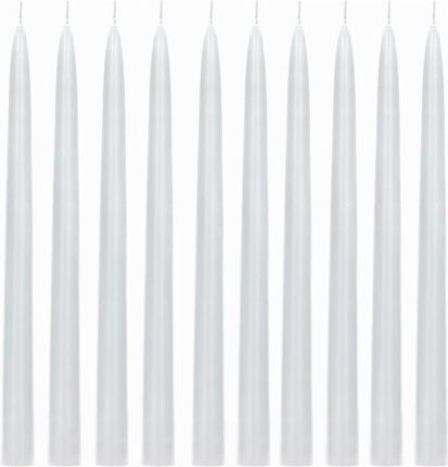 Armina Candles Świece Stołowe Stożkowe Białe 24 Cm 10 Szt