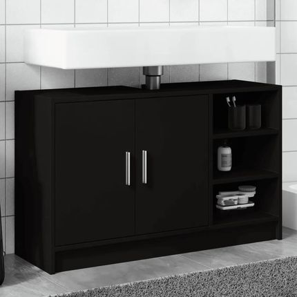 vidaXL Szafka pod umywalkę, czarna, 90x29x55 cm (848123)