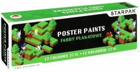 Starpak Farby Plakatowe 12Kolorów 20Ml Pixel Game