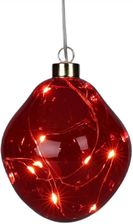 Zdjęcie Christmas Decoration Bombka Formówka Szklana Kropla LED 10cm Red - Łazy