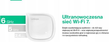 System Mesh Wi-Fi 7 Linksys Velop Pro 7 Mbe7003 10 Gb/S Do 825 M2 600 3 Szt - zdjęcie 5