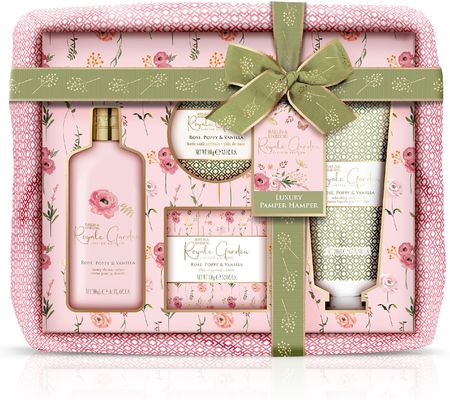 Baylis & Harding Royale Garden Luxury Pamper Hamper Set Rose Wolf Poppy & Vanilla Zestaw Upominkowy Do Pielęgnacji Ciała