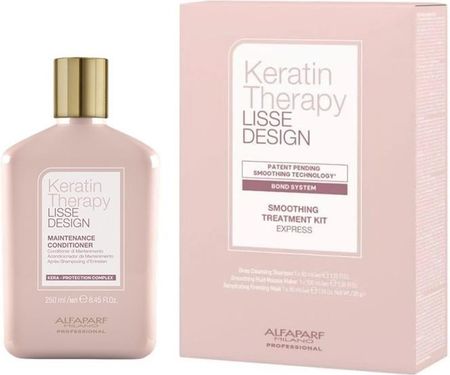 Alfaparf Keratin Therapy Lisse Design Smoothing Treatment Kit Zestaw Do Keratynowego Prostowania Włosów + Odżywka 250Ml