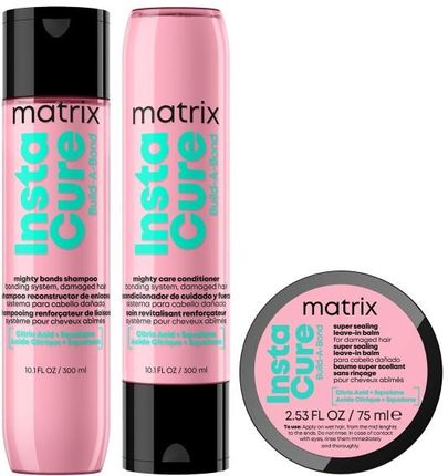 Matrix Instacure Build-A-Bond Mighty Bonds Odbudowujący Zestaw Do Włosów Zniszczonych Szampon Odżywka Balsam