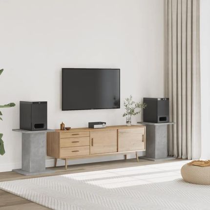 vidaXL Podstawki pod głośniki, 2 szt., szarość betonu, 30x30x60 cm (852657)