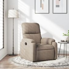 vidaXL Rozkładany fotel, kolor taupe, obity mikrofibrą (373449)