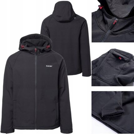 Kurtka męska Hi-Tec Męska kurtka przejściowa softshell z kapturem membrana 8000mm Neti II rozmiar XL