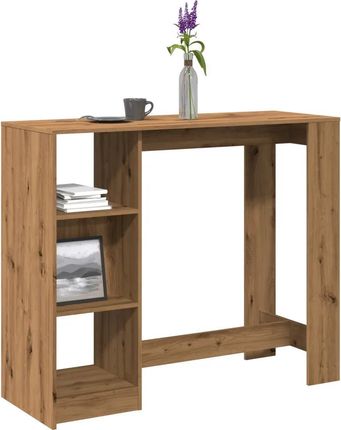 vidaXL Stolik barowy z regałem, dąb artisian, 124x46x103,5 cm (854399)