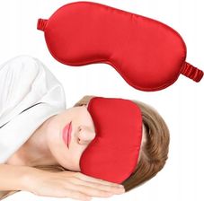 Zdjęcie Maska opaska na oczy do spania podróży na gumkę Czerwona zaciemniająca - Nieszawa