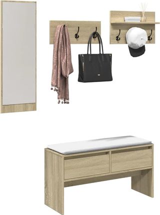 vidaXL 4-cz. zestaw mebli do przedpokoju, kolor dąb sonoma (847921)