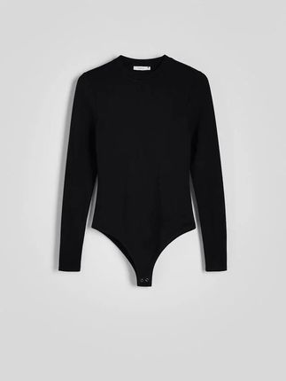 Reserved - Body slim fit z dodatkiem modalu - czarny