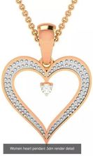 Kaliky Zawieszka serce z różowego czerwonego białego 14k złota wisiorek z brylantem diamentem cgcpd038rw