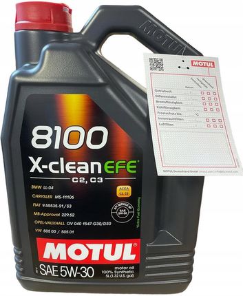 Motul 8100 X-Clean Efe 5W30 C3 C2 5L