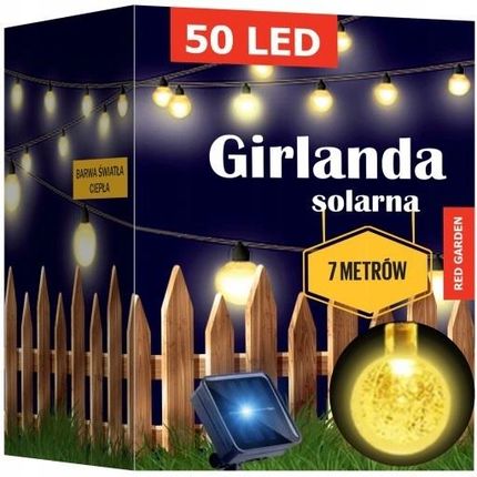 Gardlov Girlanda Solarna Ogrodowa Lampki Solarne 50 Żarówek Led Na Balkon 7 Metrów