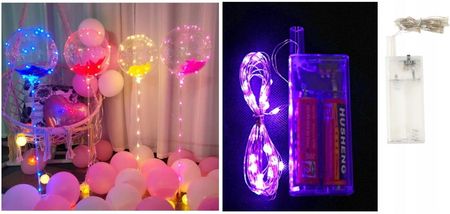 Lampki 10Szt. Dekoracyjne Na Druciku 30 Led 3M Purpurowe (Na Baterie) Nt241 (No2410)