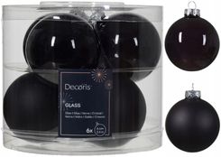 Zdjęcie Kaemingk Zestaw 6 Czarnych Szklanych Bombek Choinkowych 6Cm Błyszczące Matowe - Słomniki