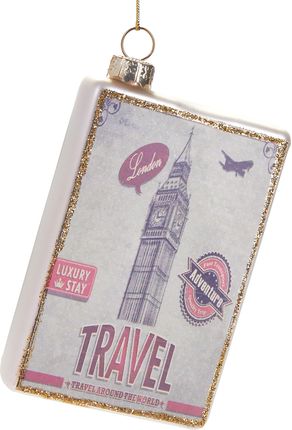 Brubaker Destination London Map Big Ben Ręcznie Malowana Szklana Bombka Świąteczna Figurka Dekoracyjna Na Choinkę Zabawna Dekoracja Zawieszka Bomb