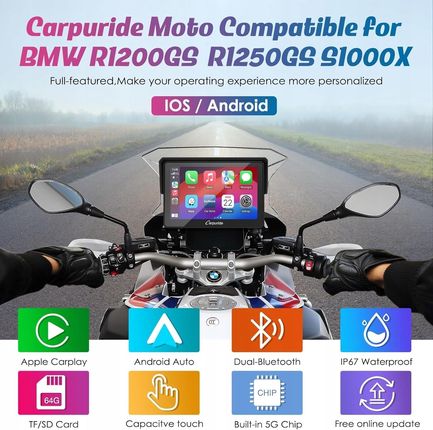 Radioodtwarzacz samochodowy Carpuride W502B 2024 Motocyklowy