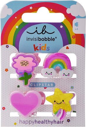 Invisibobble Wesołe Spineczki Klamerki Do Włosów Dla Dzieci Clipstar Happy World 4szt.