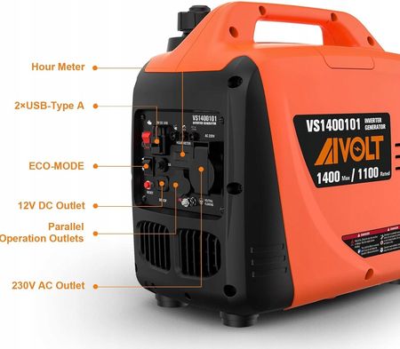 AIVOLT agregat prądotwórczy 1400W generator prądu benzynowy przenośny nowy - zdjęcie 3