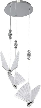 21% RABATU W SKLEPIE Z KODEM: LP21 - Light Prestige Mariposa LP-1715/3P CH lampa wisząca zwis nowoczesna designerska motyl 3x8W LED 3000/4000/6000K ch