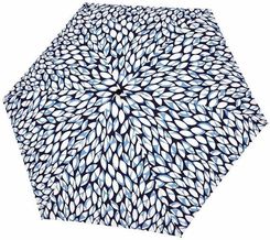 Parasol damski Doppler Fiber Magic Leaves Blue automatyczny składany wzór