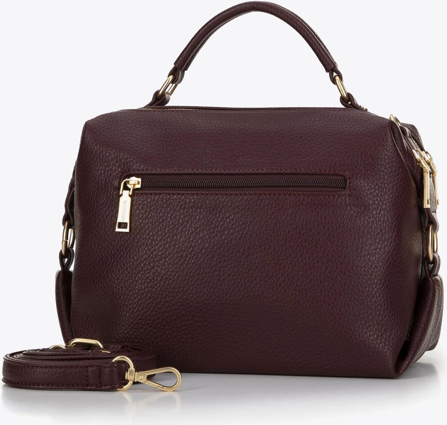 Śliwkowa torebka kuferek damski z ekoskóry Wittchen 99-4Y