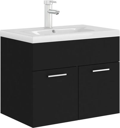 Zakito Szafka Z Umywalką Czarna 60X38.5X46Cm Ceramiczna Umywalka Biała 61X39X18Cm (Z3071271)