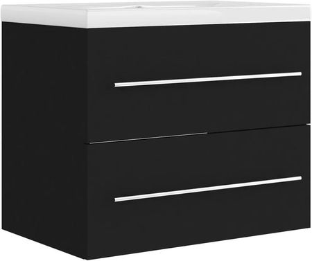 Zakito Szafka Z Umywalką Czarna 60X38.5X48Cm Ceramiczna Umywalka Biała 61X39.5X18.5Cm (Z3099042)