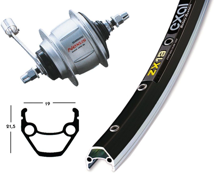 Bike-Parts Tylne, 28 Cali, Piasta Shimano Nexus 8-Biegowa